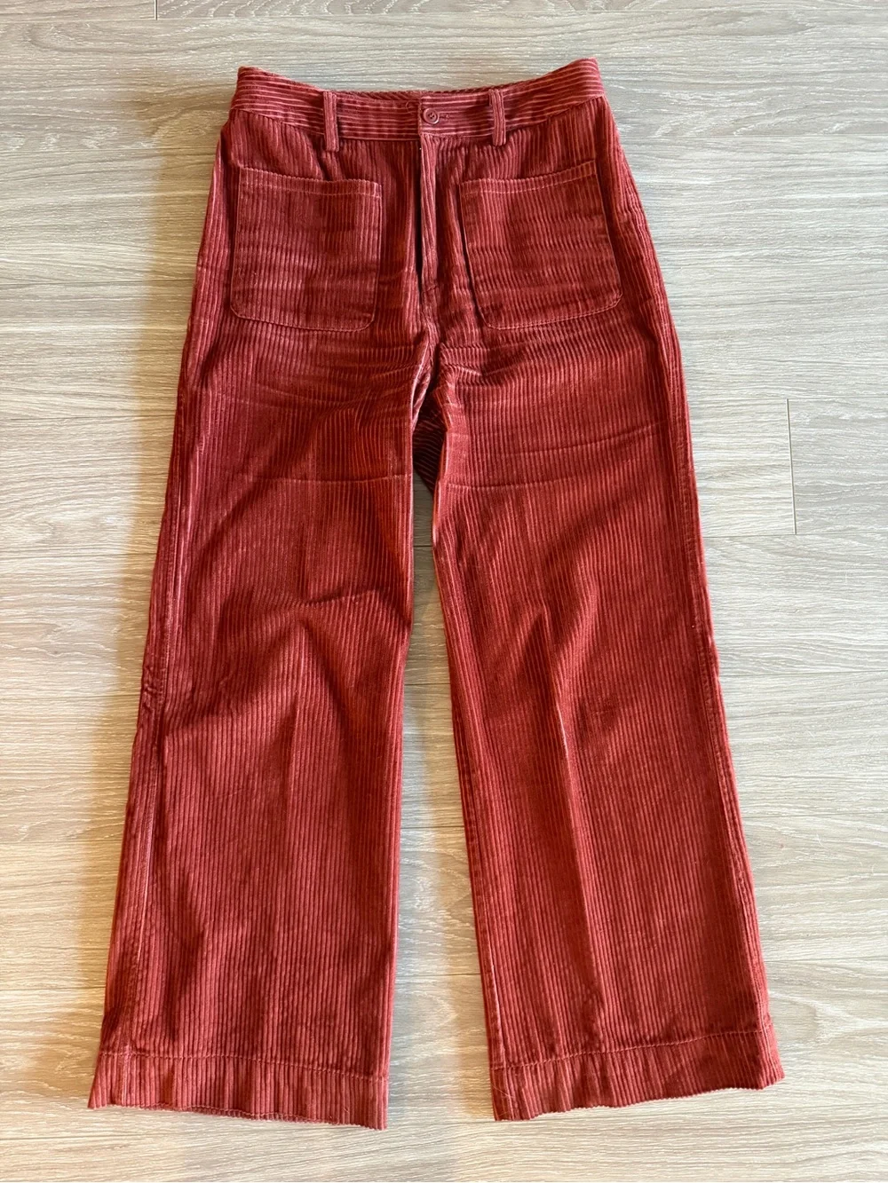 Ulla Johnson Cord Pants Copper High Rise Wide Leg size 8 Corduroy Designer - Picture 4 of 12